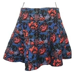 Cynthia Vincent floral brocade flare skirt
